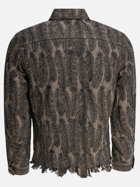 KAPITAL Giacca in denim con piume 22782834_3 Grey 2