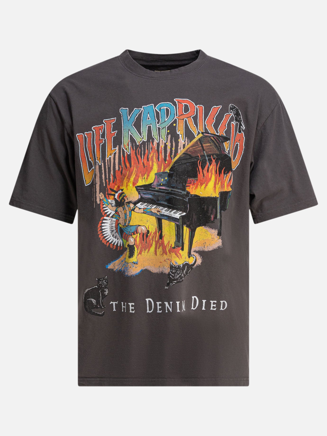 KAPITAL T-shirt &quot;Burning&quot; 16706823_S Grey thumbnail_1