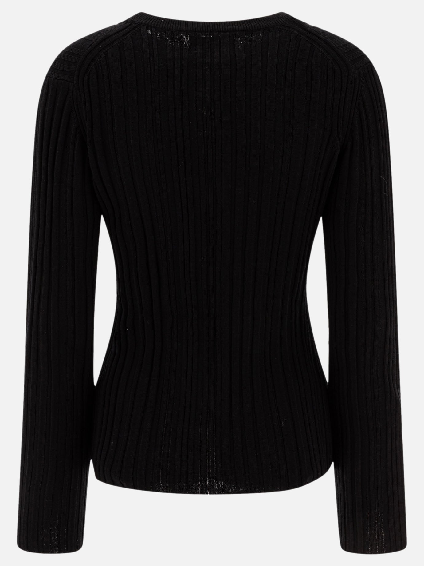 Crewneck t-shirts Solid colour  Black - Loulou Studio Women | PDP | VIETTI Online Store | thumbnail_2