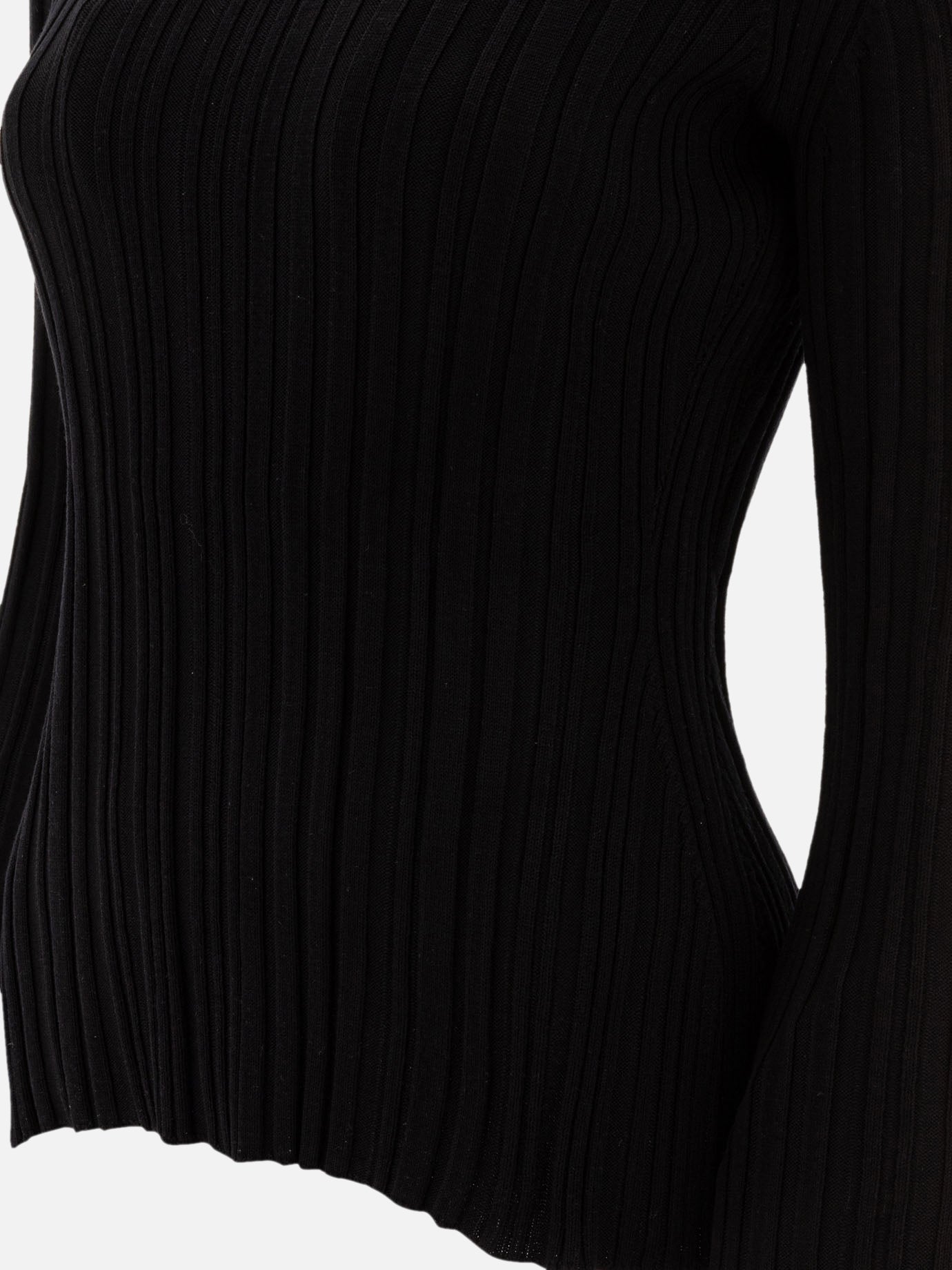 Crewneck t-shirts Solid colour  Black - Loulou Studio Women | PDP | VIETTI Online Store | thumbnail_4