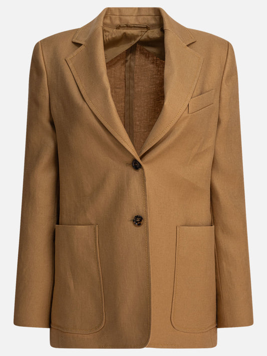 Max Mara Blazer monopetto in lino 12329406_40 Beige 1
