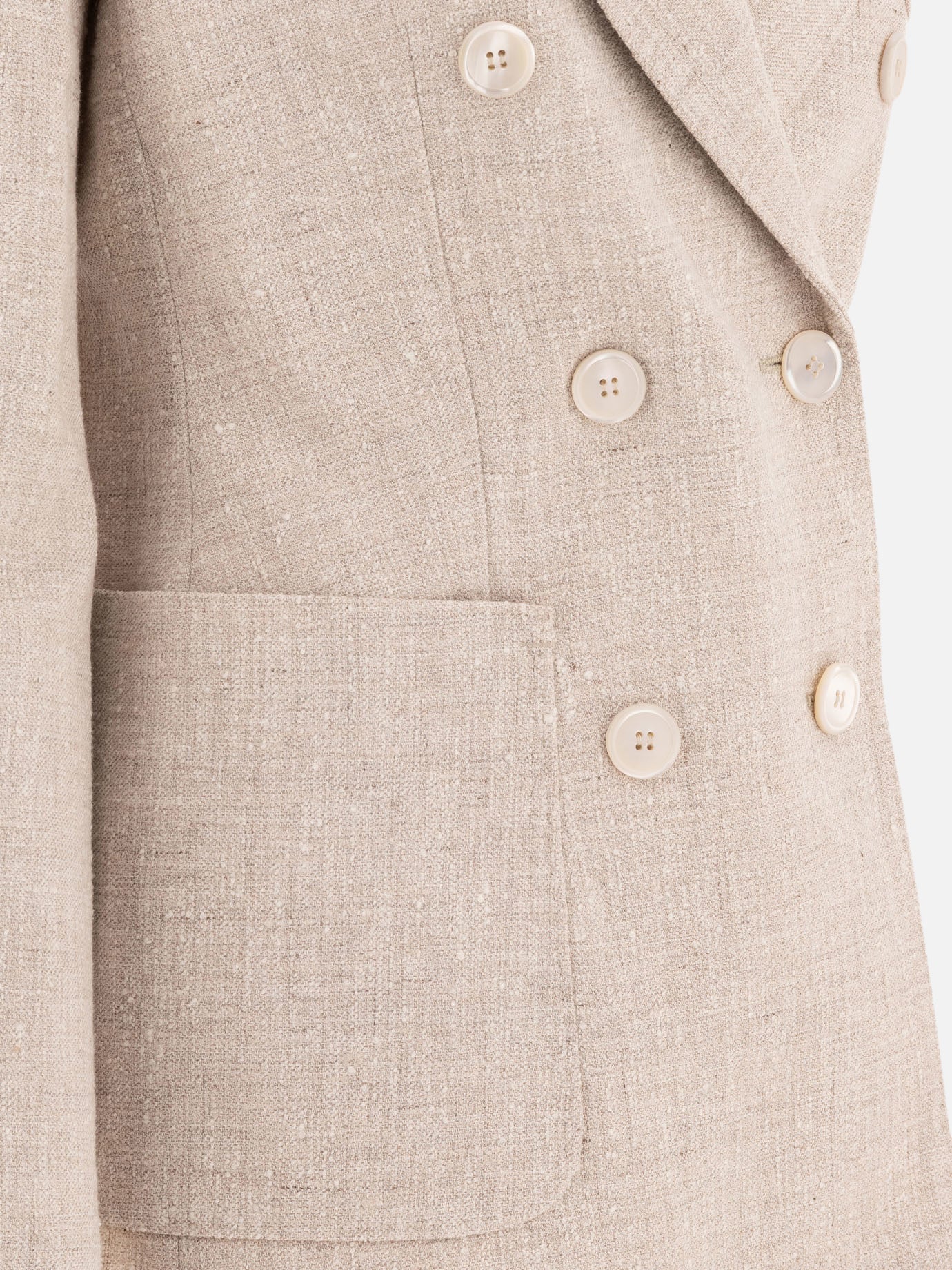 Max Mara Blazer doppiopetto in frisé 13289072_38 Beige thumbnail_4