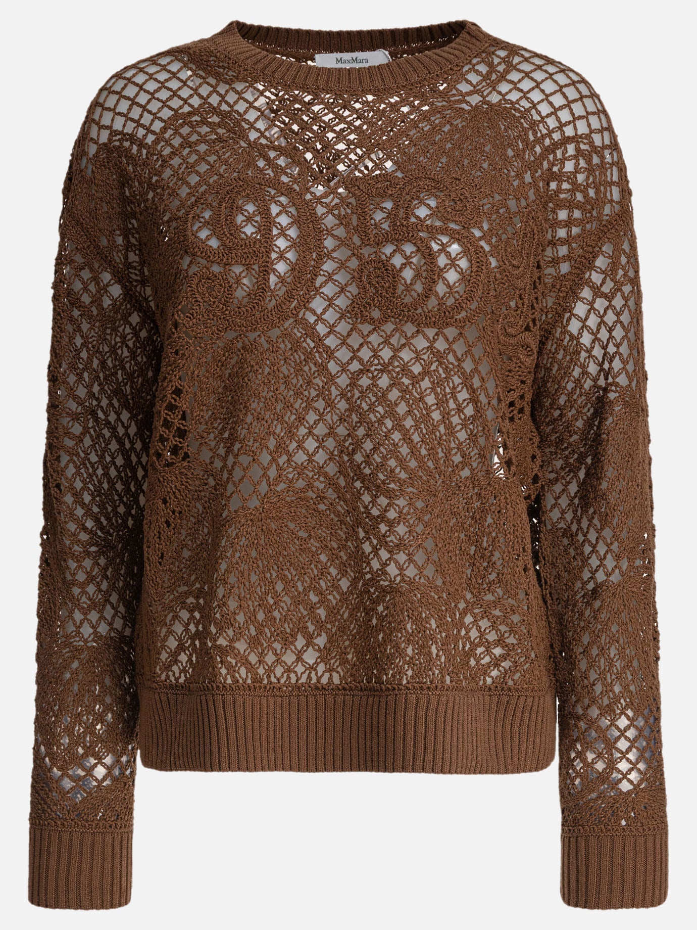 Max Mara Embroidered sweater 12982451_S Brown thumbnail_1