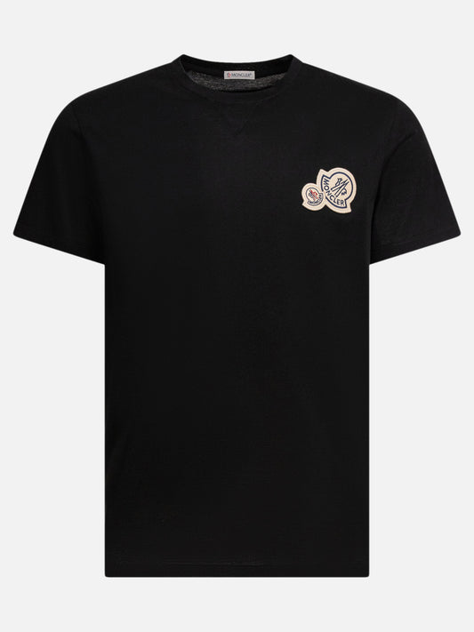 Moncler T-shirt con doppio patch logato 14342519_S Black 1