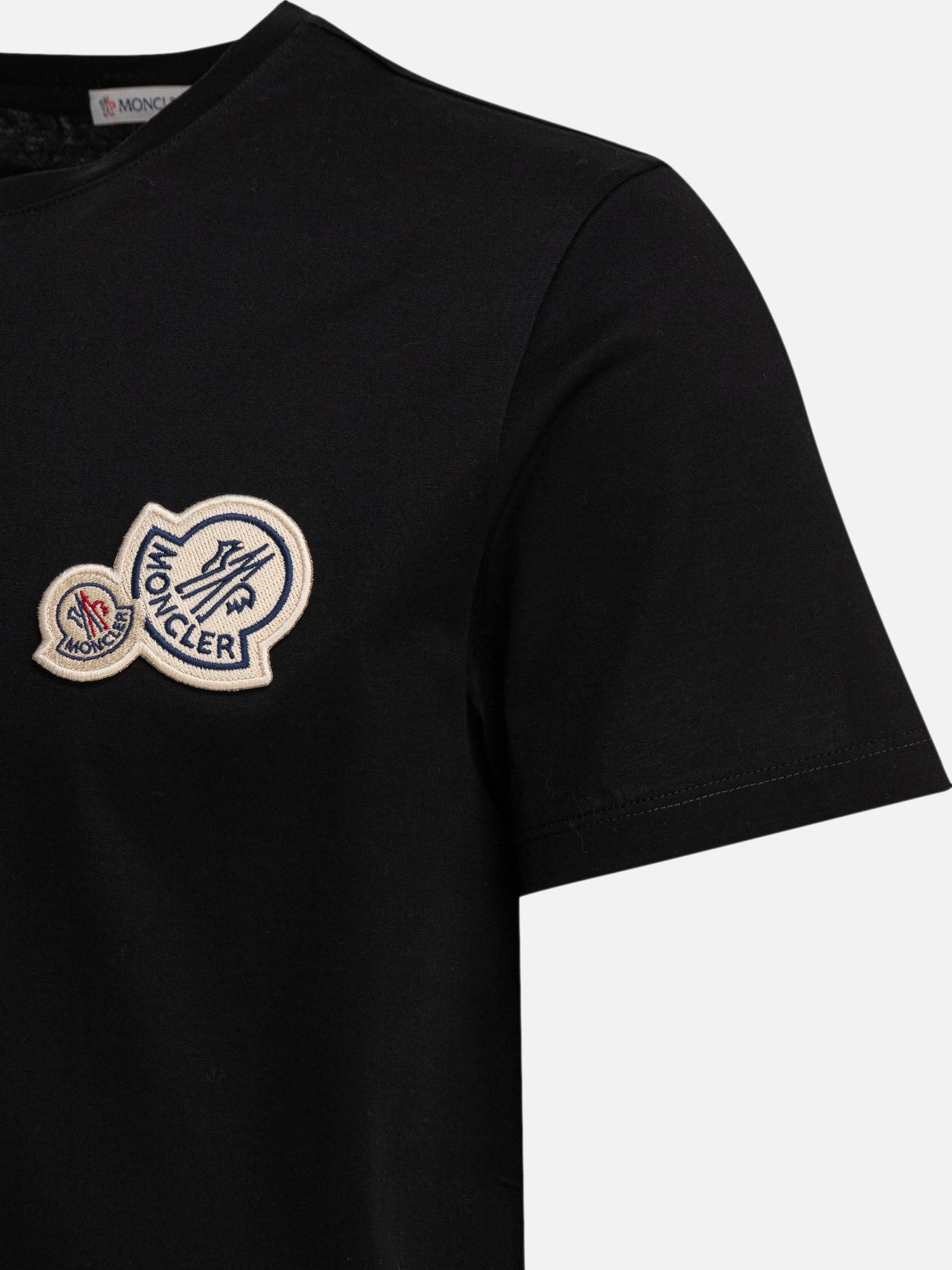 Moncler T-shirt with double logo patch Black - Men | VIETTI