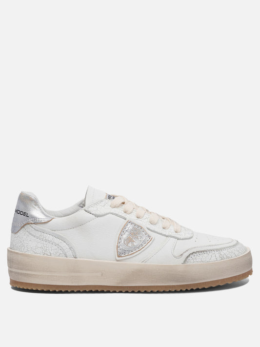 Sneaker basse 80% sheep leather 10% calf leather 10% goat leather - 100% poliurethane thermoplastic  Bianco - Philippe Model Paris Donna | PLP | VIETTI Online Store 
