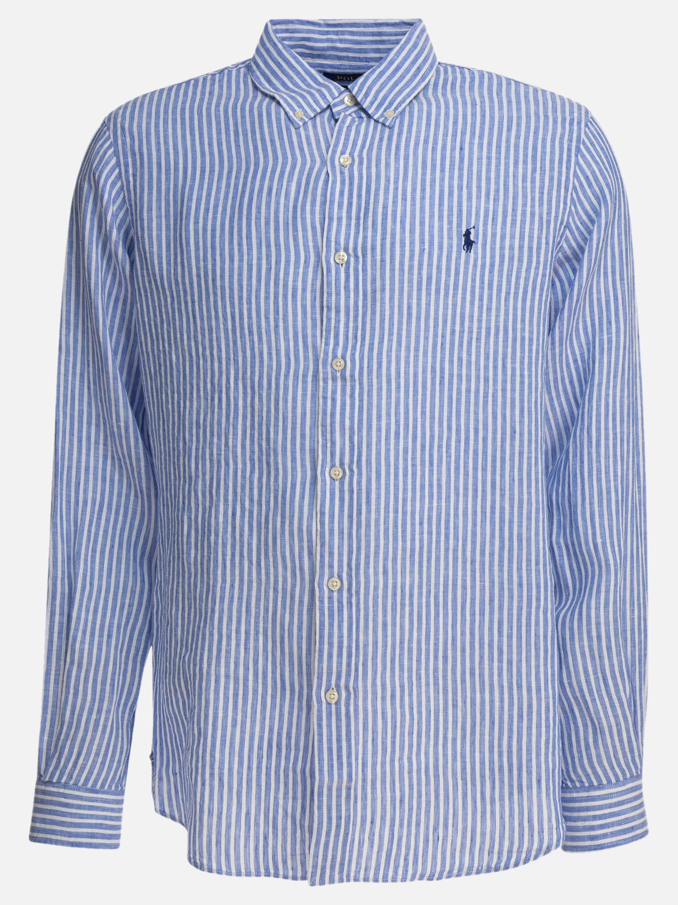 Polo Ralph Lauren Camicia in lino a righe 16902239_S Blue thumbnail_1
