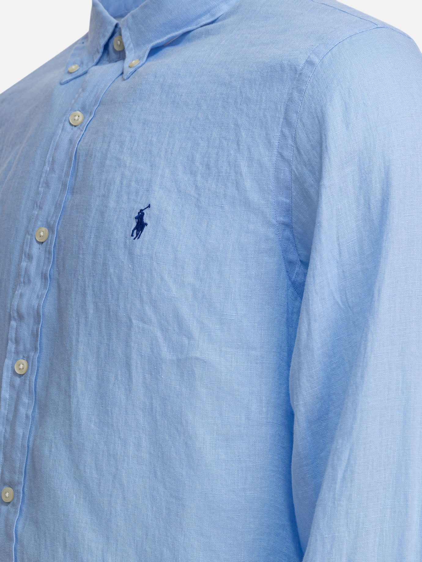 Polo Ralph Lauren Camicia in lino custom-fit 13722298_S Blue thumbnail_4