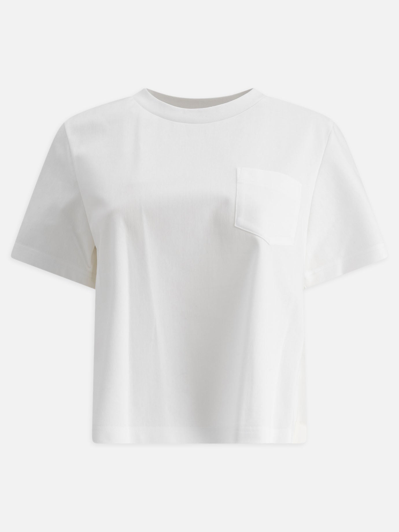 Sacai Cotton jersey and nylon twill T-shirt 19649063_2 White thumbnail_1