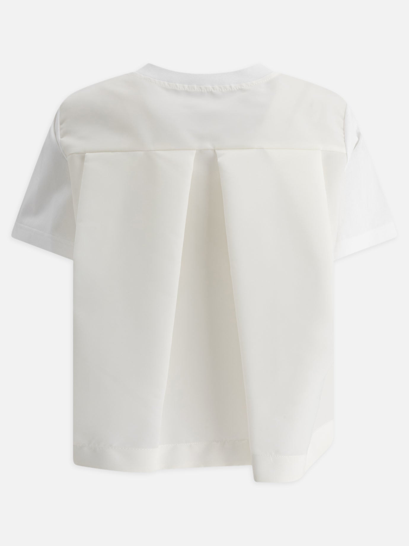 Sacai Cotton jersey and nylon twill T-shirt 19649063_2 White thumbnail_2