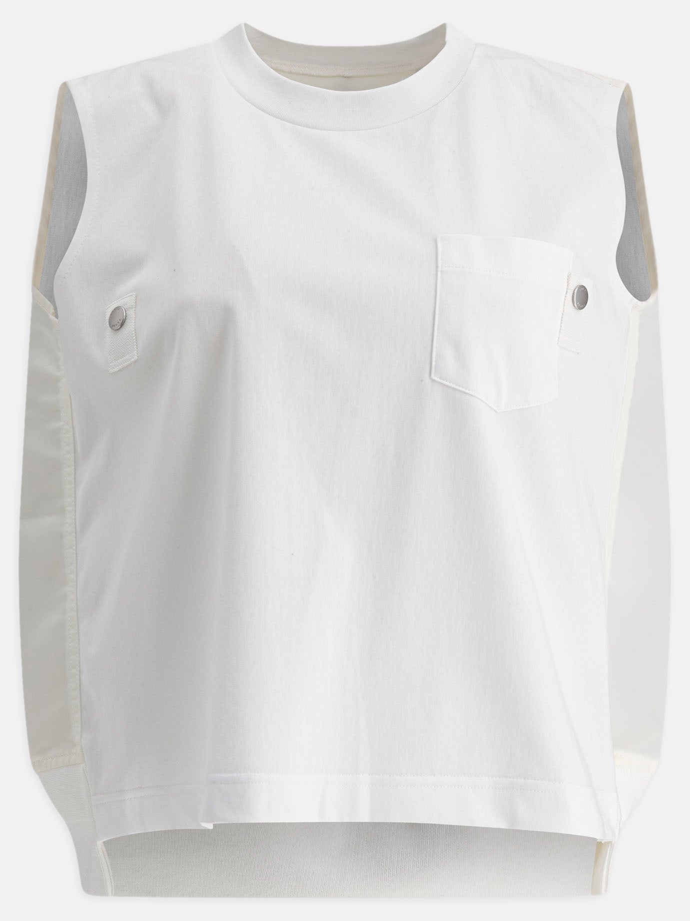 Sacai Canotta in jersey di cotone e twill di nylon 18331646_1 White thumbnail_1