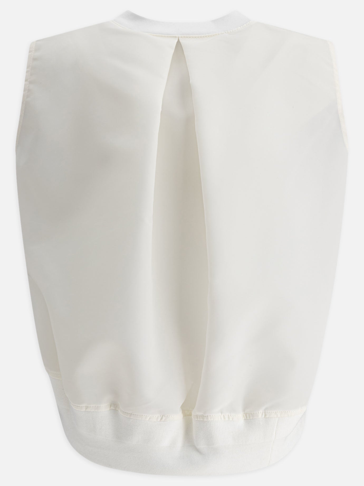 Sacai Canotta in jersey di cotone e twill di nylon 18331646_1 White thumbnail_2