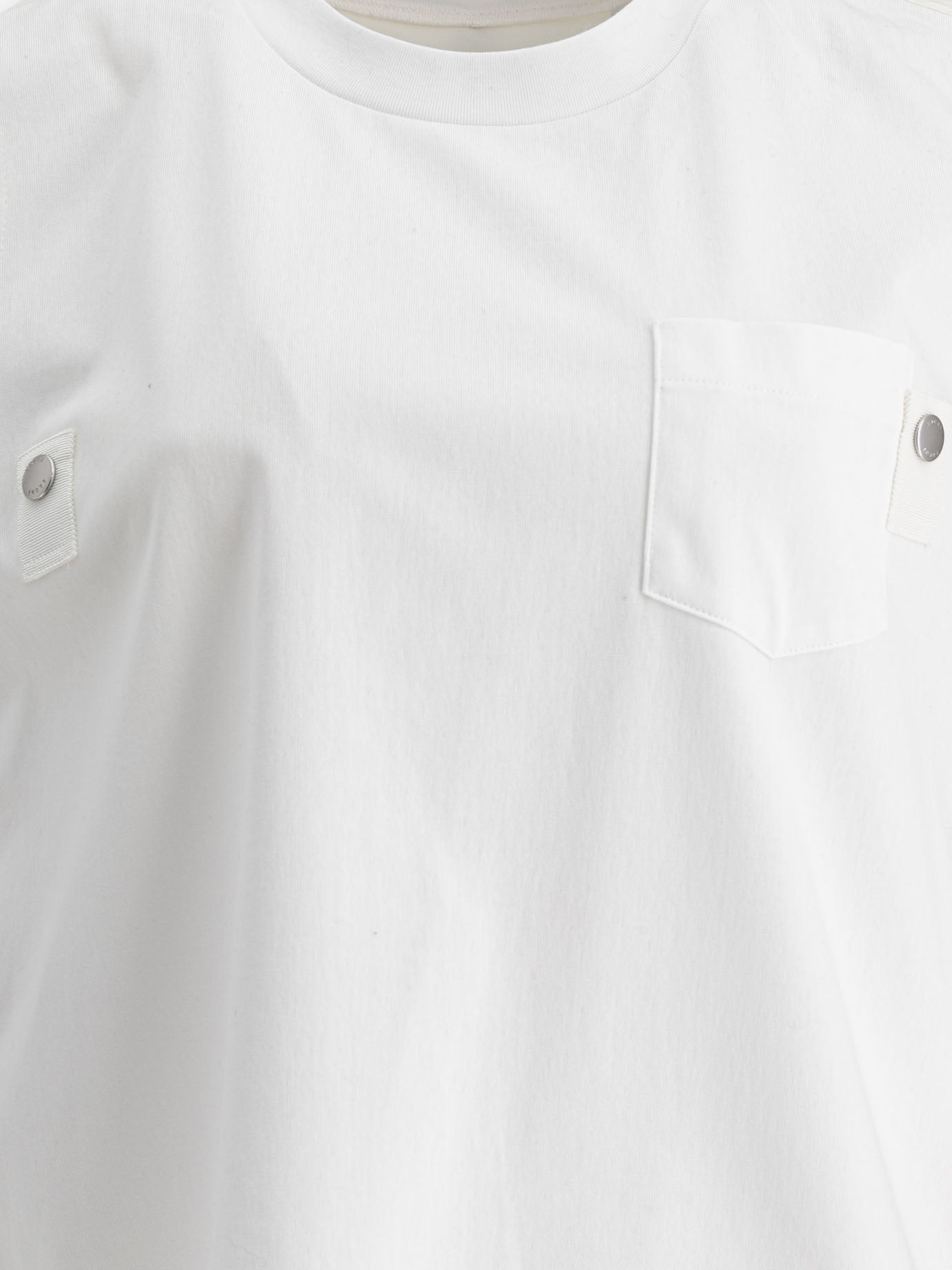 Sacai Canotta in jersey di cotone e twill di nylon 18331646_1 White thumbnail_3