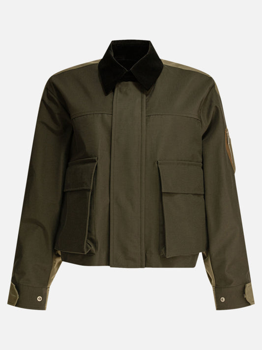 Sacai Giacca crop 10235450_2 Green 1