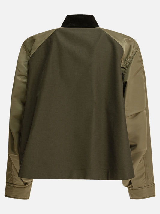 Sacai Giacca crop 10235450_2 Green 2
