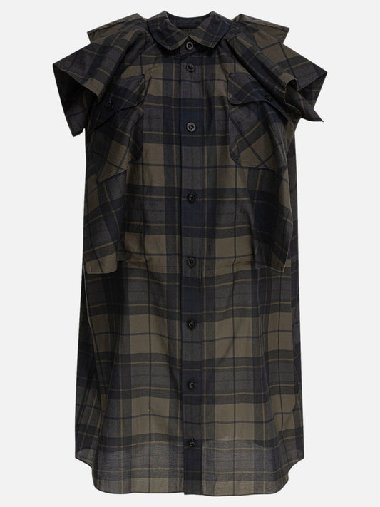 Sacai Abito con stampa scozzese 15298046_1 Grey 1