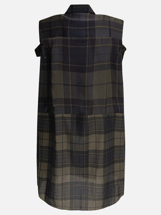 Sacai Abito con stampa scozzese 15298046_1 Grey 2