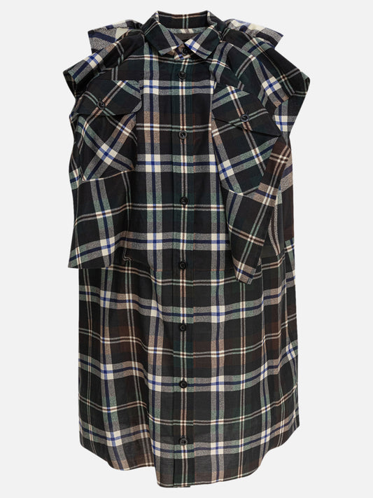 Sacai Abito con stampa scozzese 13616298_1 Black 1