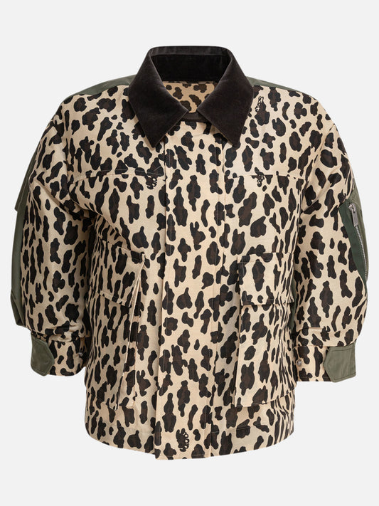 Sacai Giacca leopardata 18722623_1 Brown 1