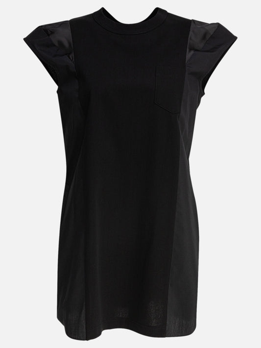 Sacai Abito in jersey di cotone 15356950_1 Black 1
