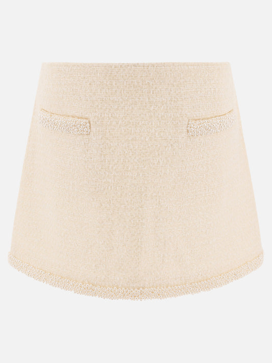 Miniskirts Solid colour  Beige - Self-portrait Women | PLP | VIETTI Online Store 
