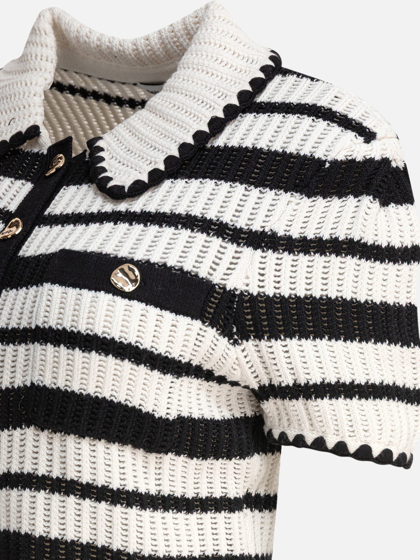 Polo sweater Striped  White - Self-portrait Women | PDP | VIETTI Online Store | Zoom-Modal_4
