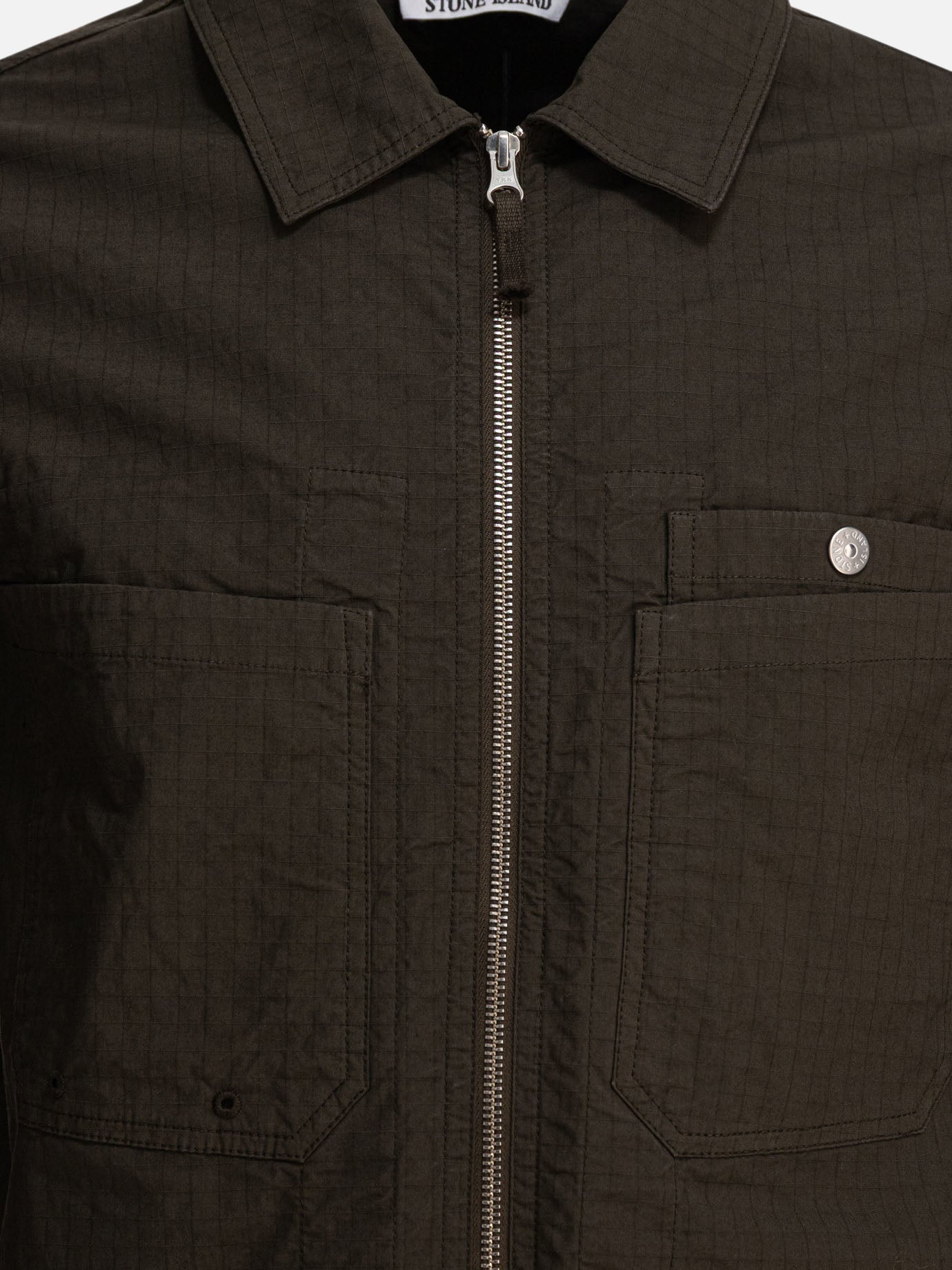 Stone Island Organic cotton ripstot stretch overshirt 20664475_M Green thumbnail_3