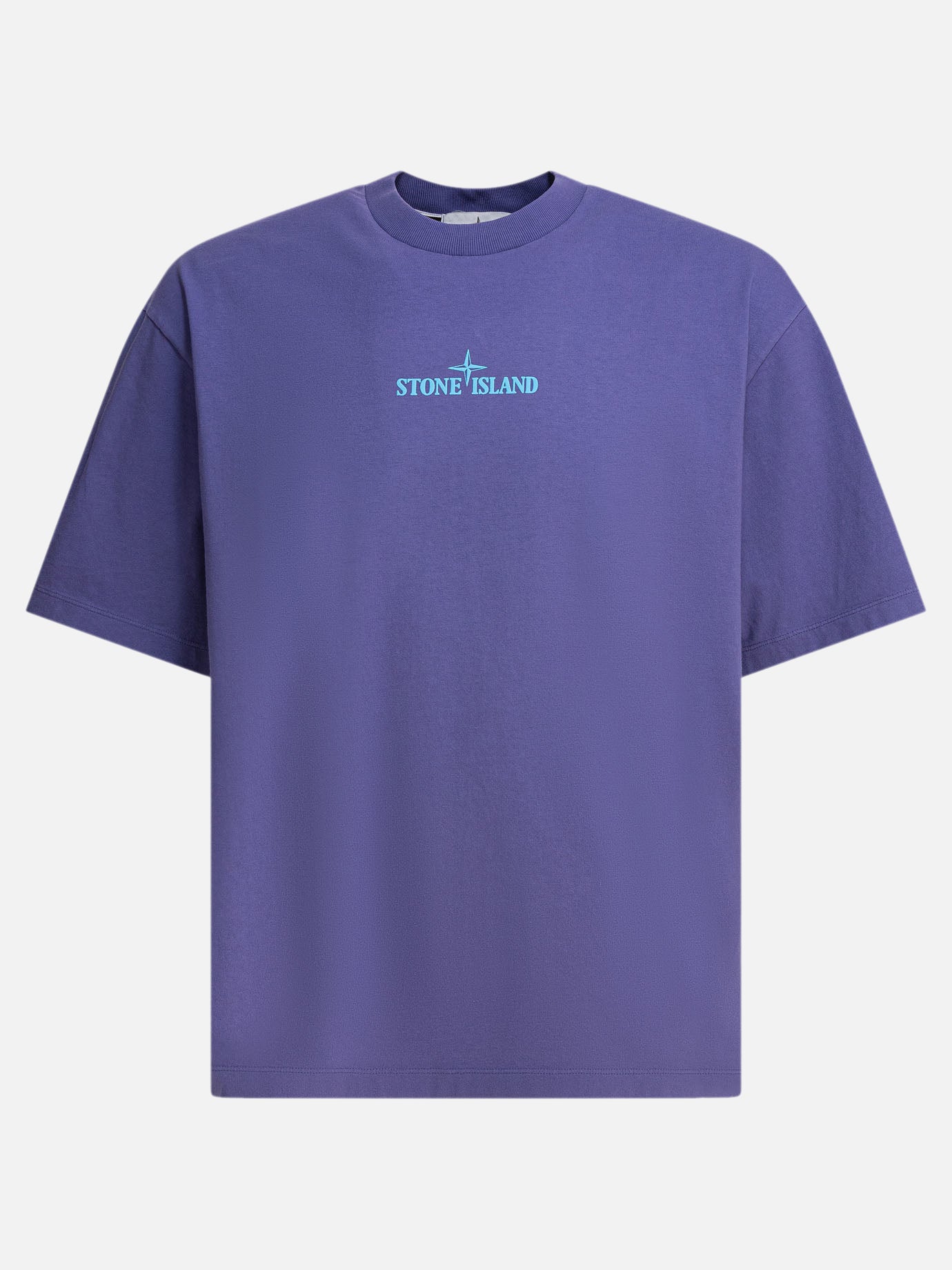 Crewneck t-shirts Logo  Purple - Stone Island Men | PDP | VIETTI Online Store | thumbnail