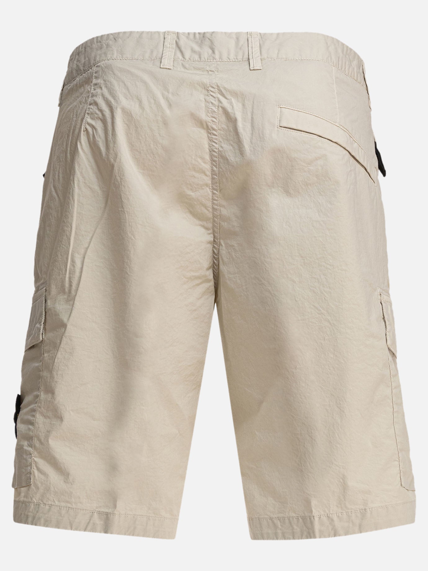 Stone Island Stretch cotton canvas cargo bermuda shorts Beige