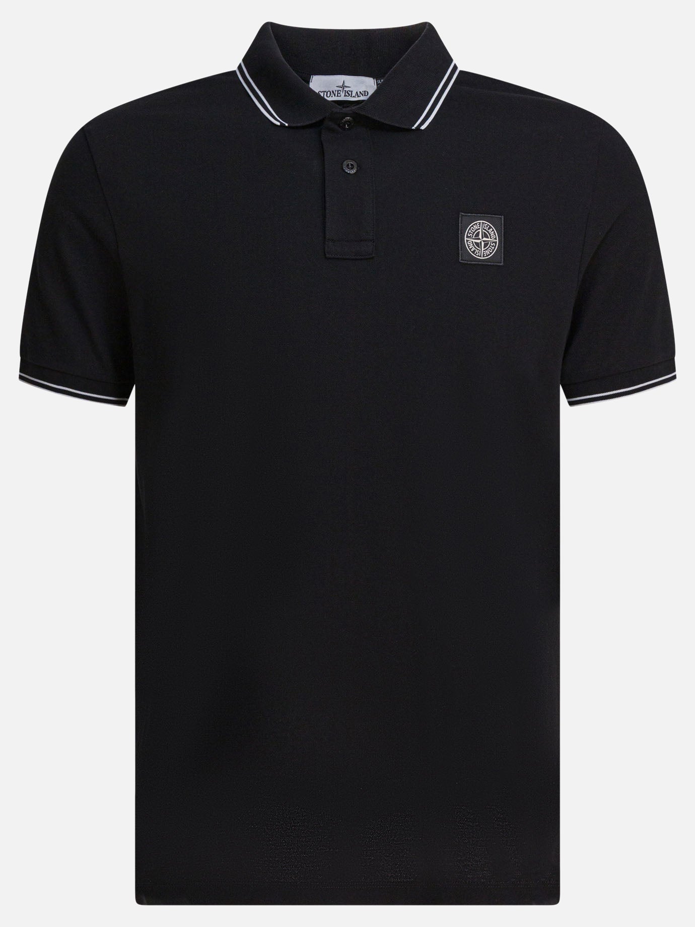 Polo con bottoni Logo  Nero - Stone Island Uomo | PDP | VIETTI Online Store | Zoom-Modal

