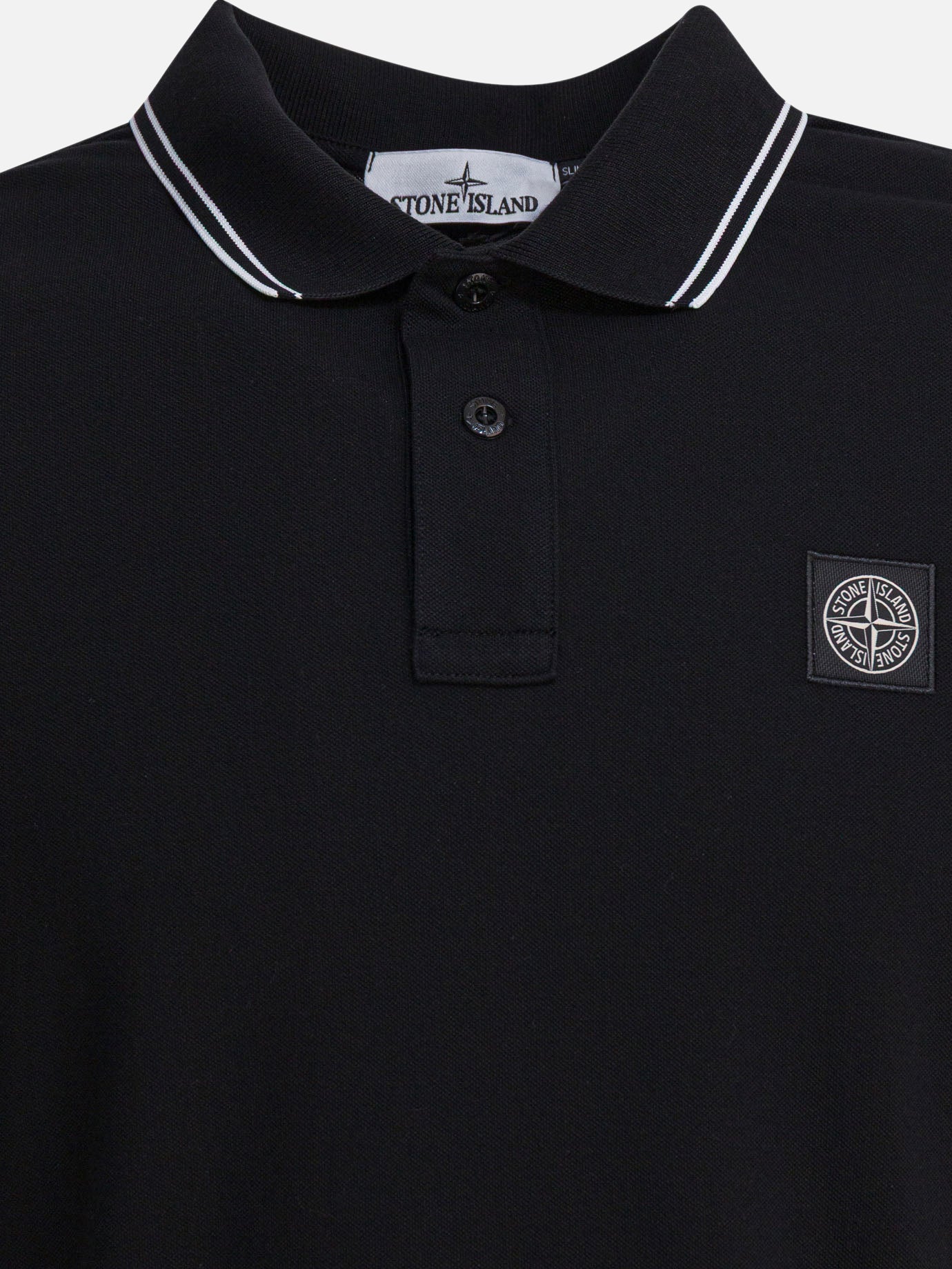 Polo con bottoni Logo  Nero - Stone Island Uomo | PDP | VIETTI Online Store | thumbnail_3