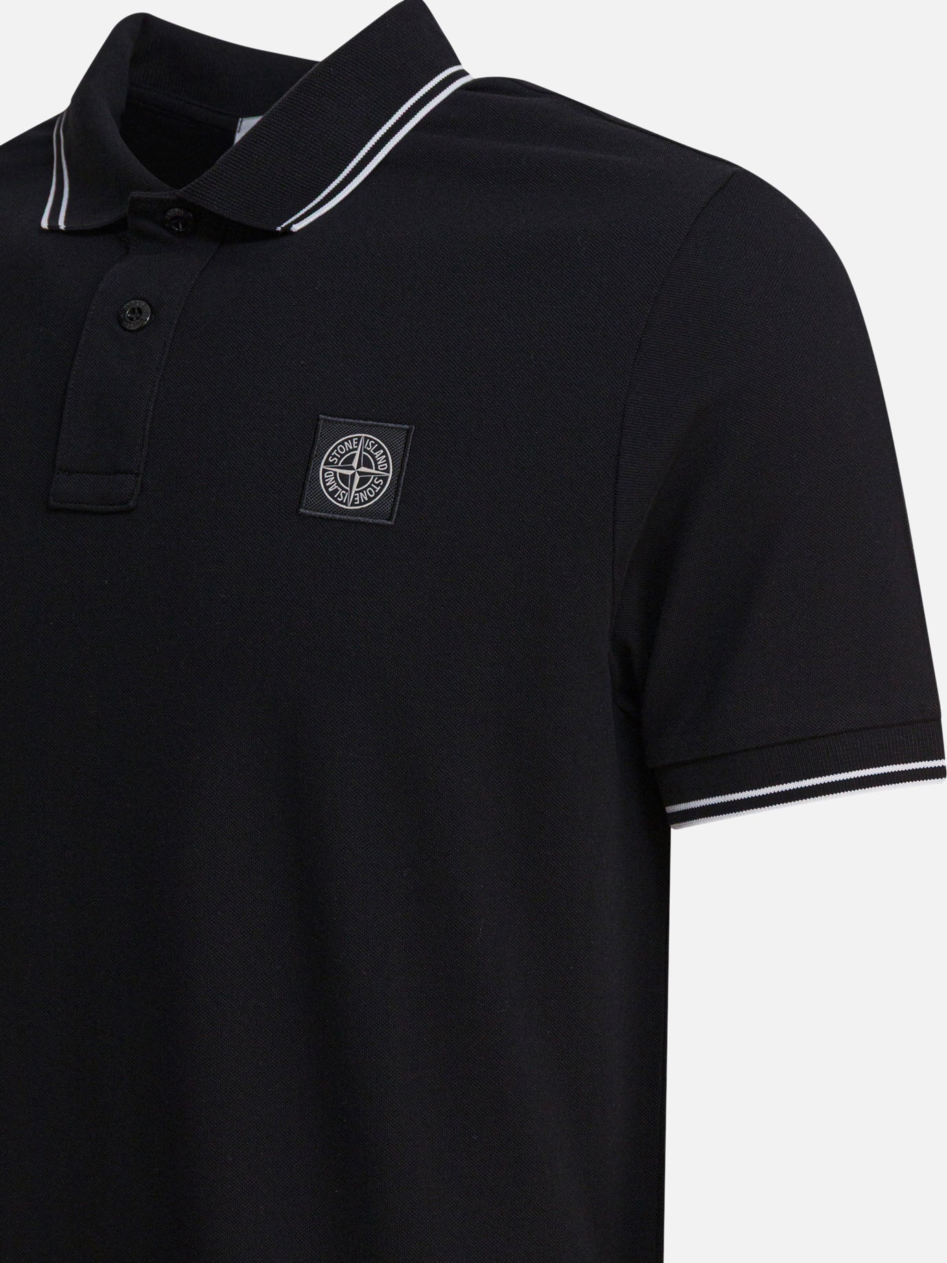 Polo con bottoni Logo  Nero - Stone Island Uomo | PDP | VIETTI Online Store | thumbnail_4
