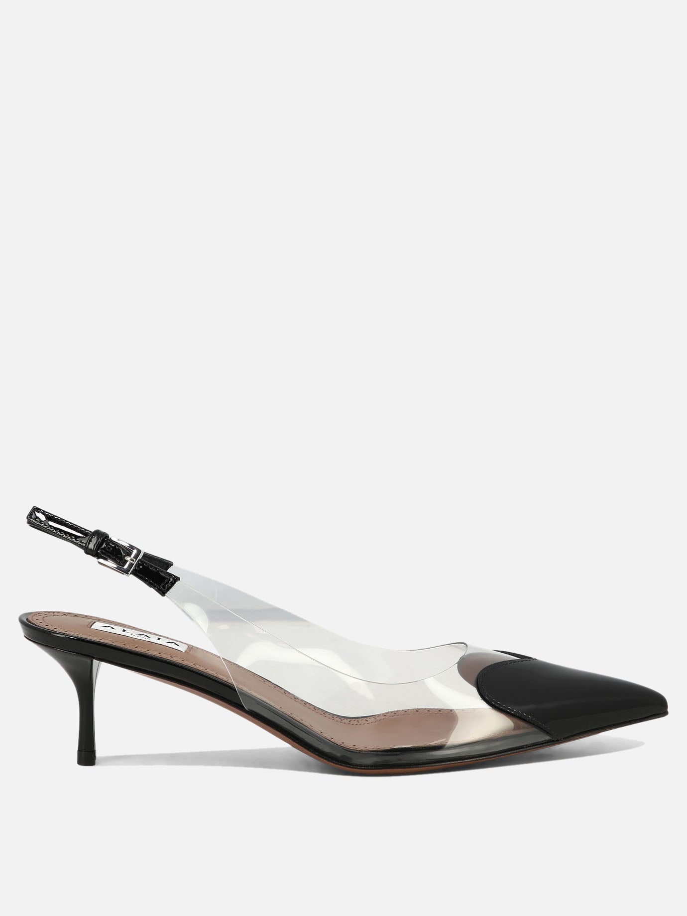 Slingback 50% patent calfskin 50% polyurethane - 95% leather 5% rubber  Nero - Alaïa Donna | PDP | VIETTI Online Store | thumbnail