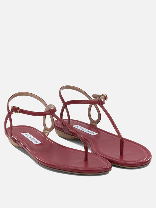 Flat sandals 100% leather - 100% rubber  Red - Aquazzura Women | PDP | VIETTI Online Store | 2
