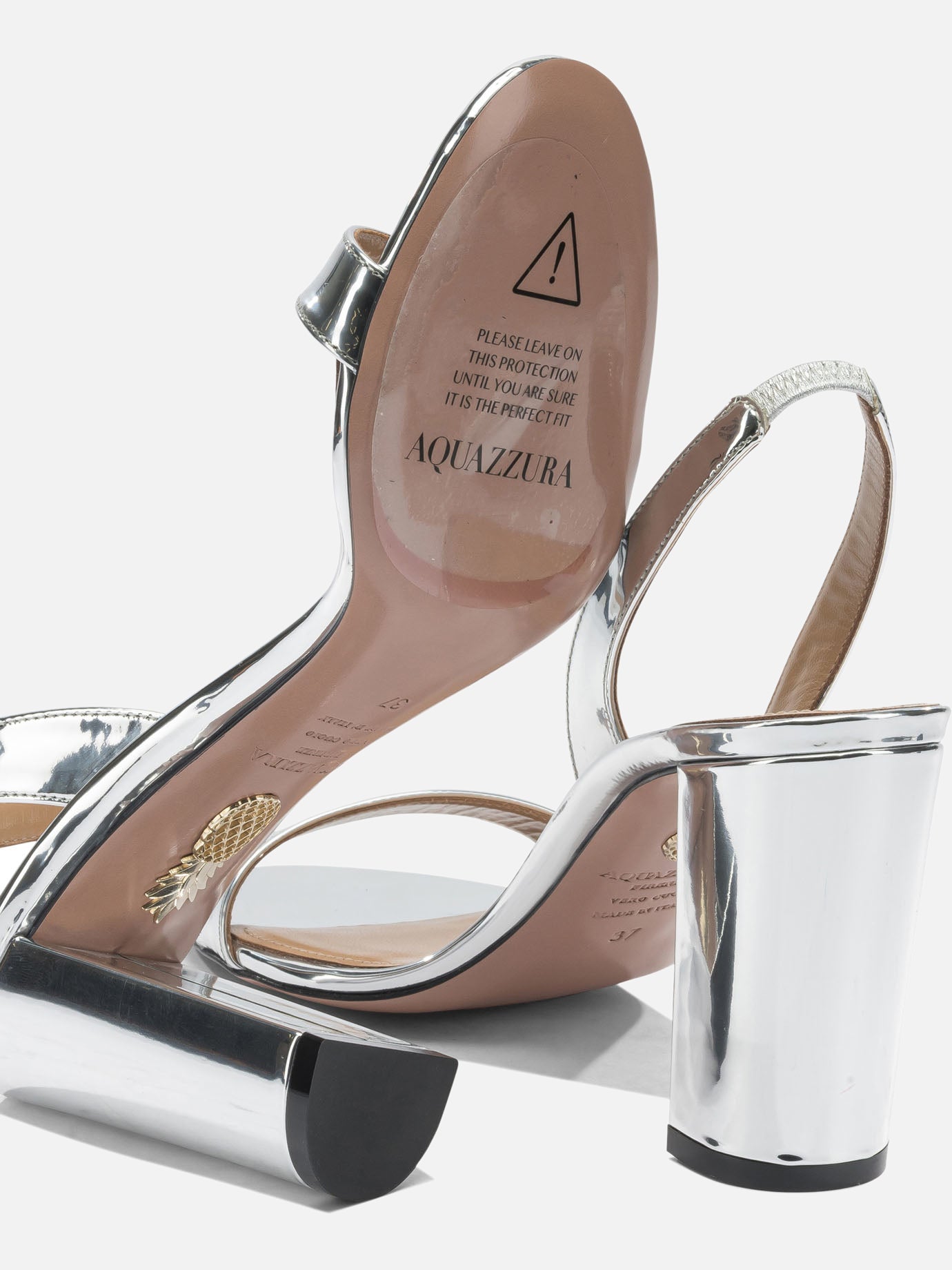 Heeled sandals 40% polyester 38% polyurethane 22% thermoplastic polyurethane - 100% calf leather  Silver - Aquazzura Women | PDP | VIETTI Online Store | thumbnail_5