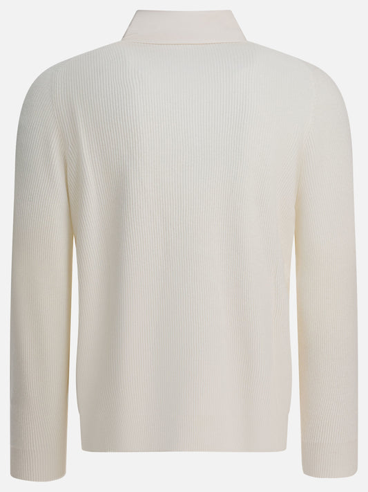 V neck sweaters Solid colour  White - Brunello Cucinelli Men | PLP | VIETTI Online Store | 2
