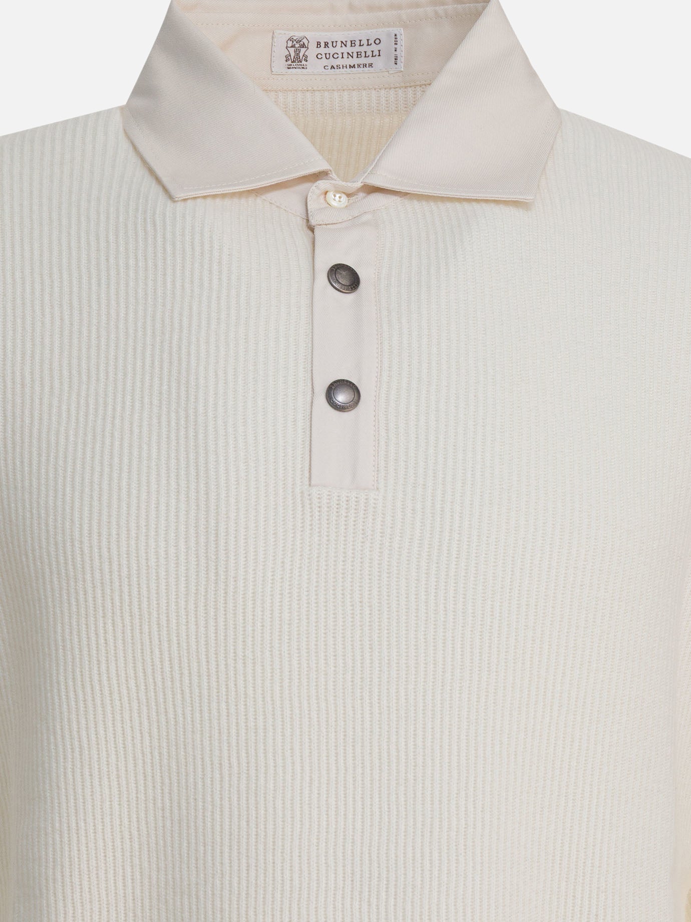 V neck sweaters Solid colour  White - Brunello Cucinelli Men | PDP | VIETTI Online Store | Zoom-Modal_3
