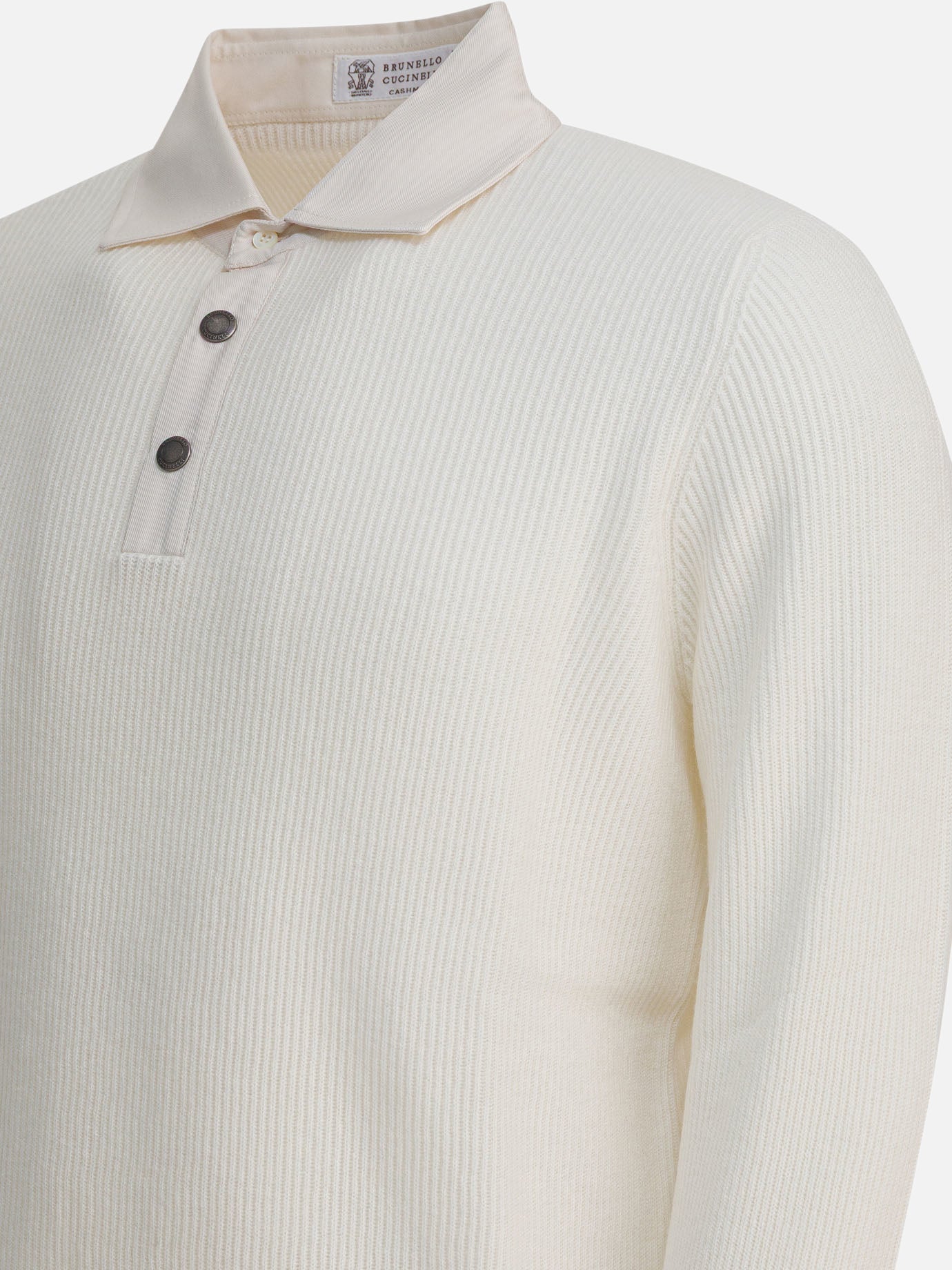 V neck sweaters Solid colour  White - Brunello Cucinelli Men | PDP | VIETTI Online Store | Zoom-Modal_4
