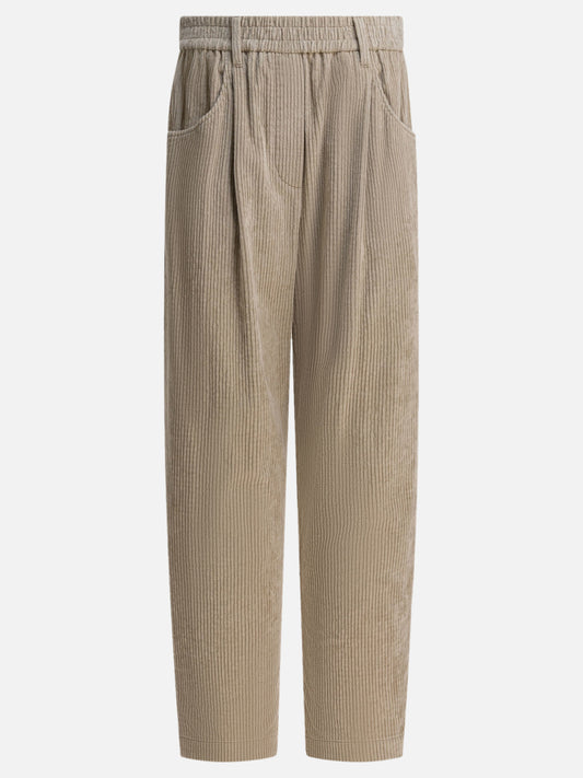 Leisure trousers Solid colour  Beige - Brunello Cucinelli Women | PDP | VIETTI Online Store 
