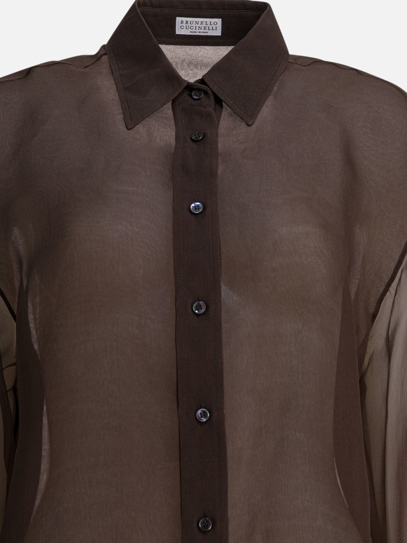 Casual shirts Solid colour  Brown - Brunello Cucinelli Women | PDP | VIETTI Online Store | thumbnail_3