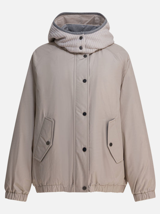 Down jackets Solid colour  Grey - Brunello Cucinelli Women | PDP | VIETTI Online Store 
