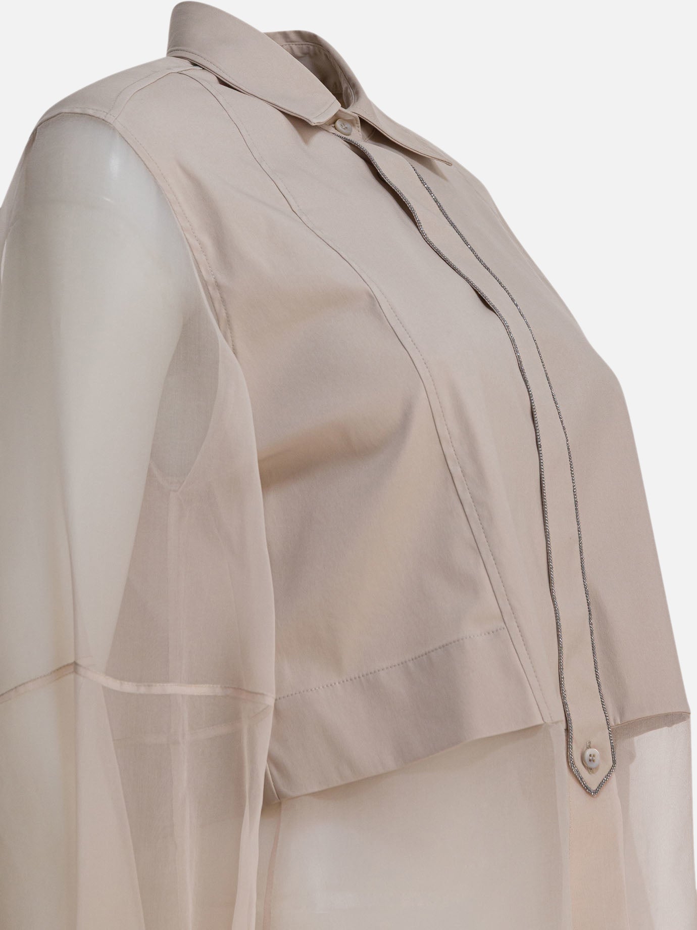 Casual shirts Solid colour  Grey - Brunello Cucinelli Women | PDP | VIETTI Online Store | thumbnail_4