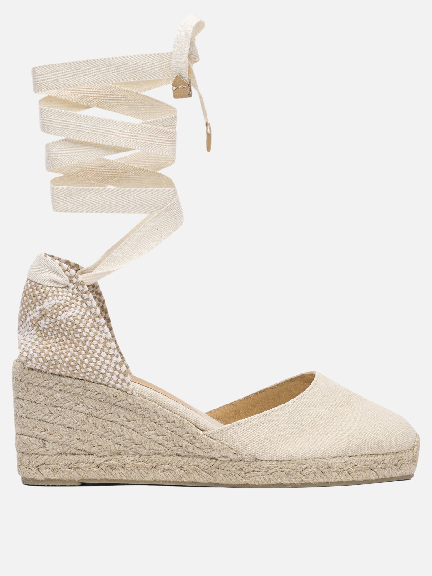 Heeled espadrilles 100% organic cotton - 100% rubber  Beige - Castañer Women | PDP | VIETTI Online Store | Zoom-Modal
