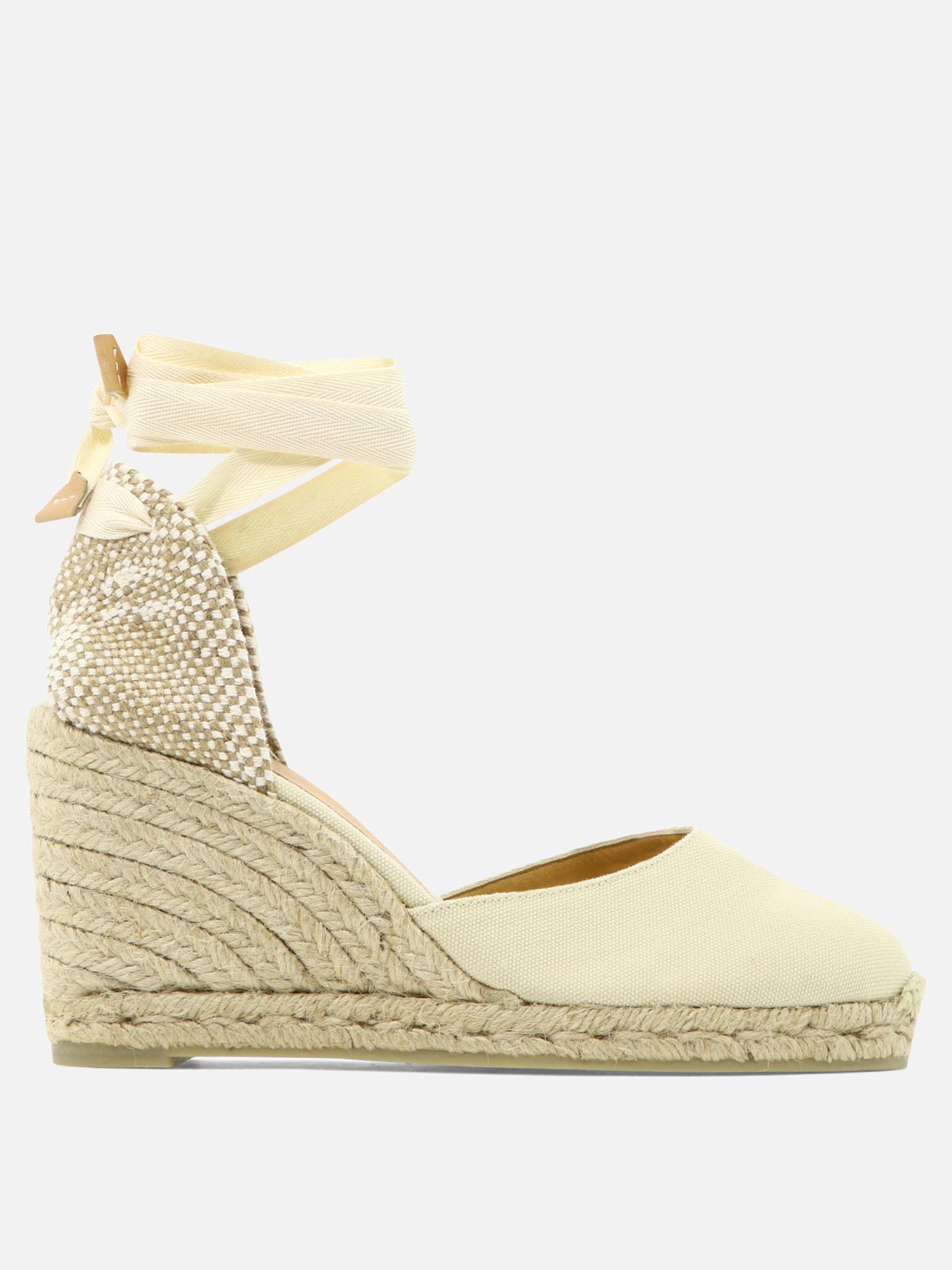 Heeled espadrilles 100% organic cotton - 100% rubber  White - Castañer Women | PDP | VIETTI Online Store | thumbnail