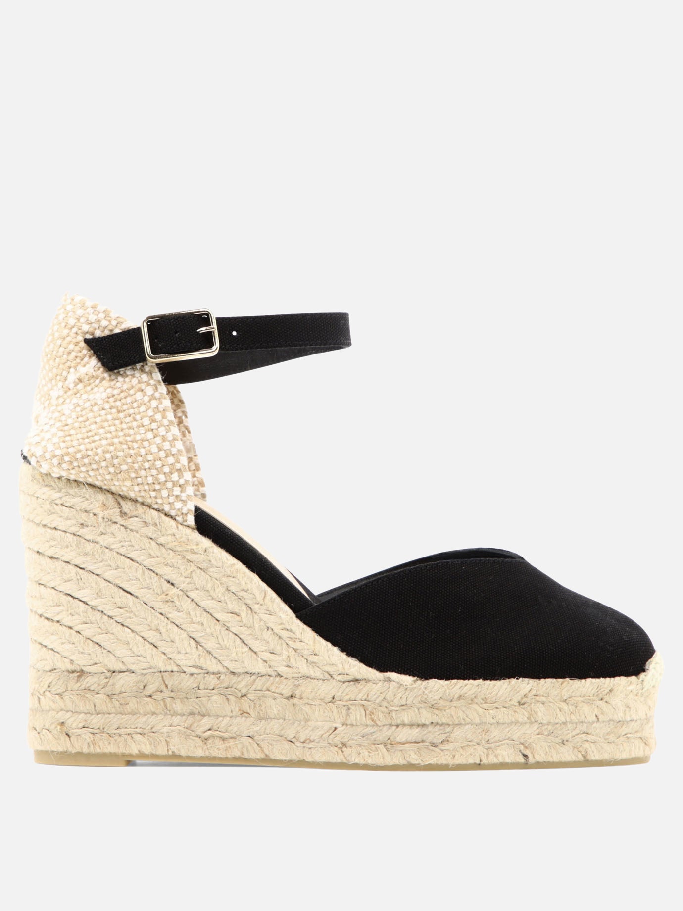 Heeled espadrilles 100% cotton - 100% rubber  Black - Castañer Women | PDP | VIETTI Online Store | Zoom-Modal
