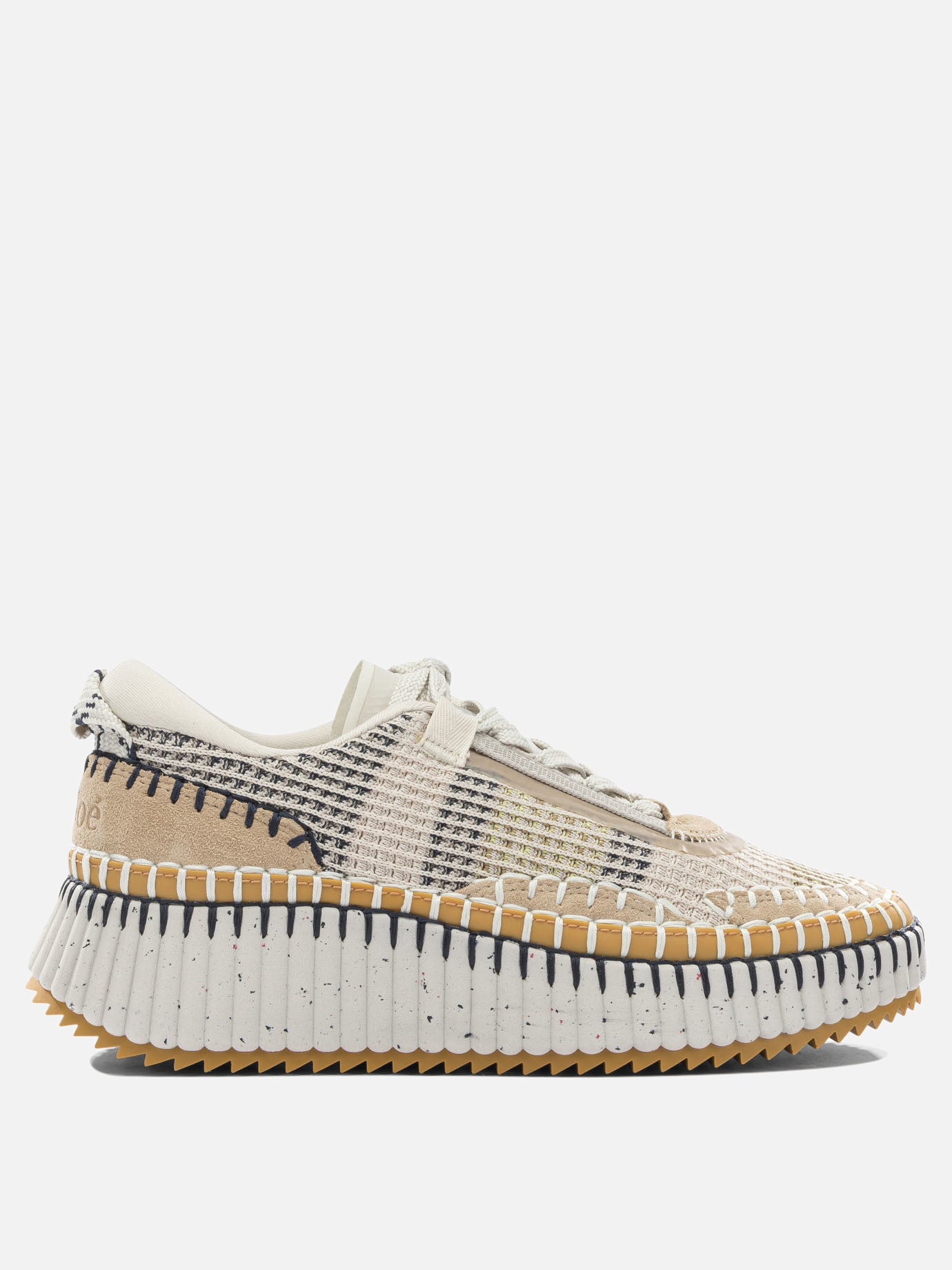 Sneaker basse 100% polyester - 100% calf leather  Beige - Chloé Donna | PDP | VIETTI Online Store | thumbnail