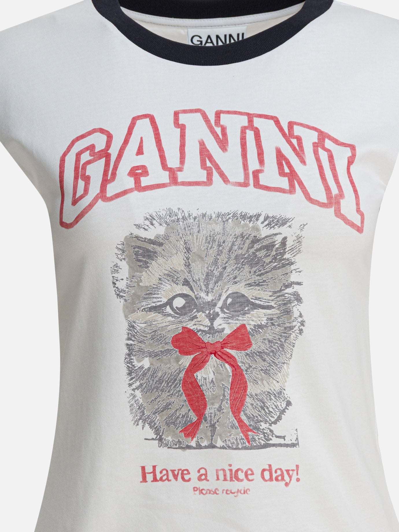 T-shirt girocollo Logo  Bianco - Ganni Donna | PDP | VIETTI Online Store | thumbnail_3