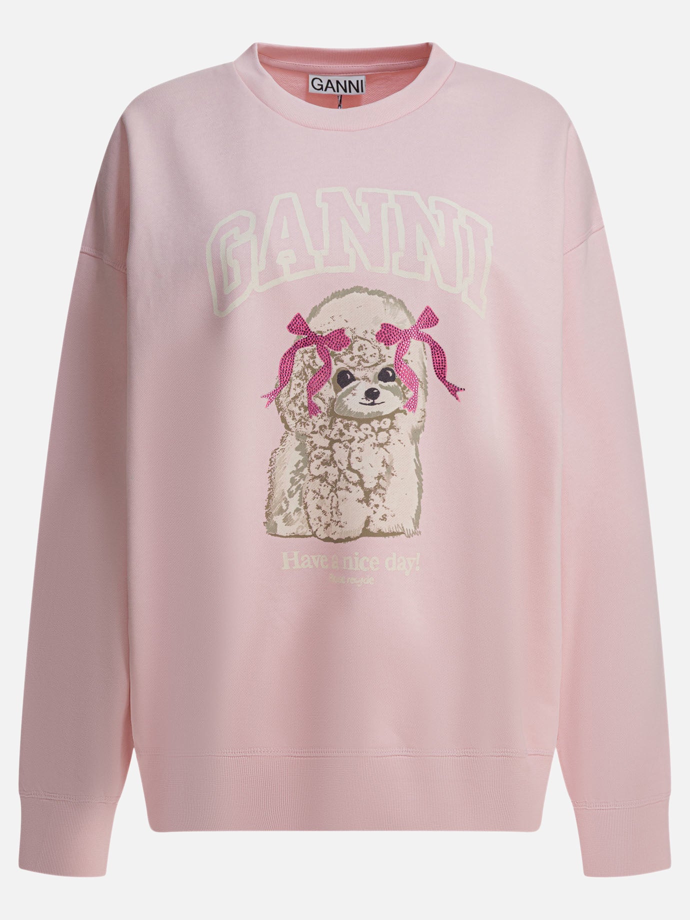 Crewnecks Logo  Pink - Ganni Women | PDP | VIETTI Online Store | thumbnail