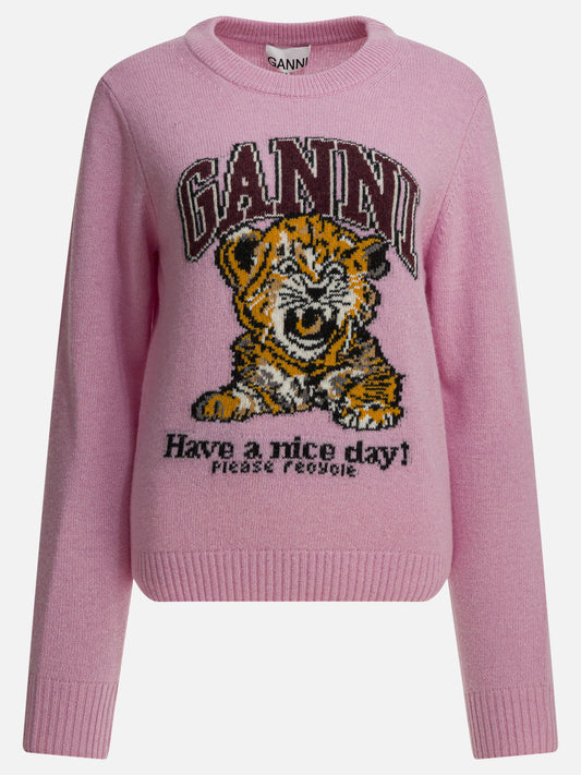 Crewneck sweaters Graphics  Pink - Ganni Women | PLP | VIETTI Online Store 
