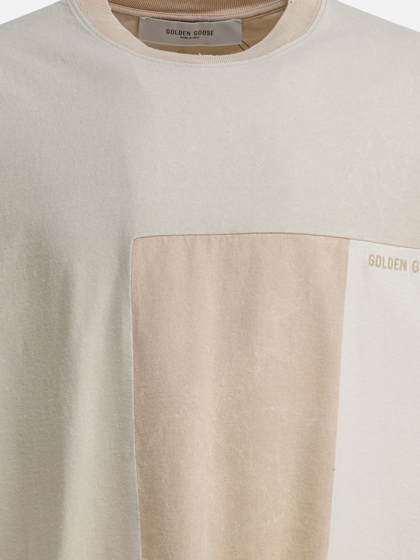 T-shirt girocollo Patchwork  Beige - Golden Goose Uomo | PDP | VIETTI Online Store | Zoom-Modal_3
